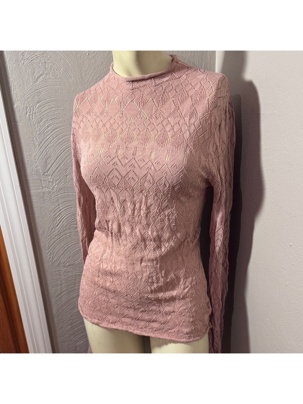 Hem & thread rose color long sleeve blouse sizes blouse size med